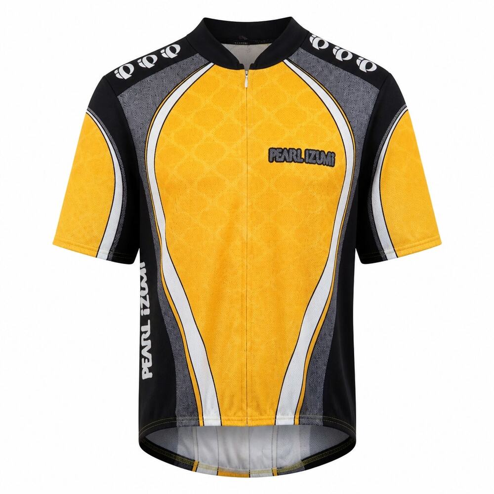 Vintage Pearl Izumi Cycling Jersey Mens XL Yellow Black Made in USA Bike